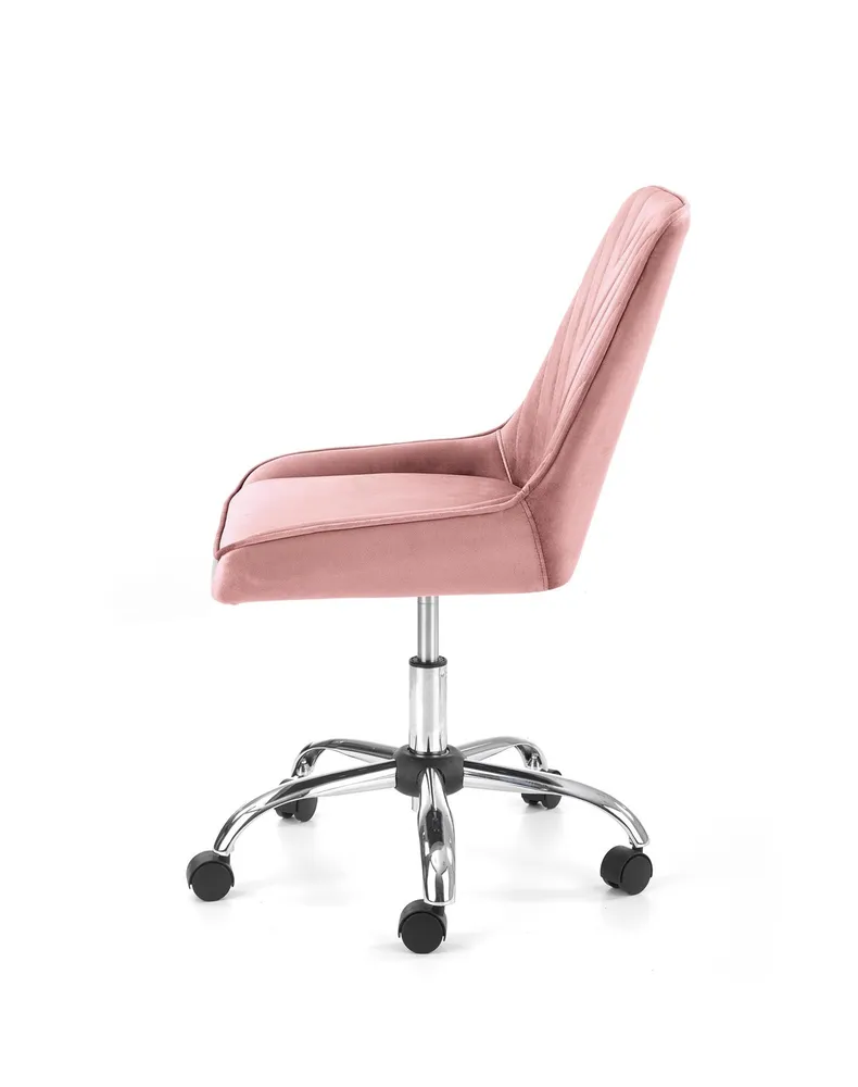 Кресло компьютерное офисное вращающееся HALMAR RICO, розовый бархат фото №4