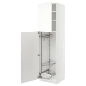 IKEA METOD МЕТОД, висока шафа із приладд д / прибирання, білий / ВАЛЛЬСТЕНА білий, 60x60x220 см 195.073.44 фото