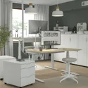 IKEA MITTZON МИТТЗОН, стол / трансф, электрический окл береза / белый, 140x60 см 895.282.39 фото thumb №6