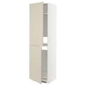 IKEA METOD МЕТОД, висока шафа для холодильнка / морозил, білий / хавсторпський бежевий, 60x60x220 см 894.265.56 фото