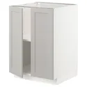 IKEA METOD МЕТОД, підлогова шафа з полицями / 2 дверцят, білий / світло-сірий Lerhyttan, 60x60 см 394.621.51 фото thumb №1