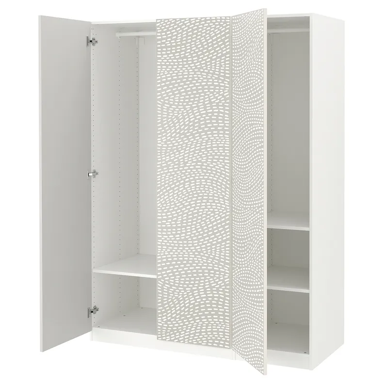 IKEA PAX ПАКС / MISTUDDEN МІСТУДДЕН, гардероб, комбінація, білий / сірий візерунок, 150x60x201 см 795.211.96 фото №1