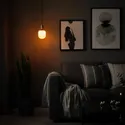 IKEA SKAFTET СКАФТЕТ / MOLNART МОЛЬНАРТ, підвісний світильник із лампою, нікельоване / трубчасте біле / прозоре скло 194.945.63 фото thumb №2