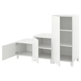 IKEA PLATSA ПЛАТСА, гардероб із 3 дверцятами, білий / ФОННЕС білий, 180x57x133 см 994.368.52 фото