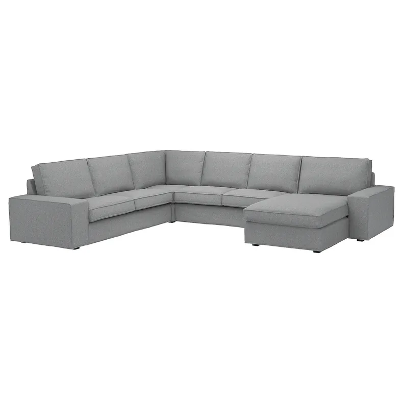 IKEA KIVIK КИВИК, угловой 5-местный диван с козеткой, Тибблби бежевый / серый 594.404.79 фото №1