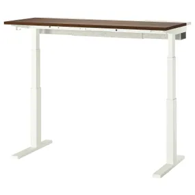 IKEA MITTZON МІТТЗОН, стіл регульований, електричний горіх / білий, 140x60 см 695.283.39 фото
