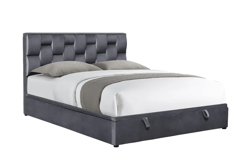 Двуспальная кровать HALMAR С подъемным механизмом Annabel 160x200 см серый фото №1