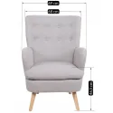 Крісло м'яке MEBEL ELITE SANTOS 2 тканина: світло-сірий фото thumb №10