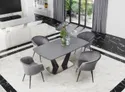 Кухонний стіл розкладний HALMAR FANGOR 160-220x90 см, стільниця - темно-сіра, основа - чорна фото thumb №7