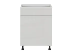 BRW Кухонный цокольный шкаф Sole 60 см левый с выдвижным ящиком светло-серый глянец, альпийский белый/светло-серый глянец FH_D1S_60/82_L/SMB-BAL/XRAL7047 фото