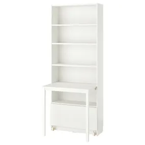 IKEA BILLY БІЛЛІ, книжкова шафа з столом і шухлядою, білий, 80x202 см 395.639.42 фото