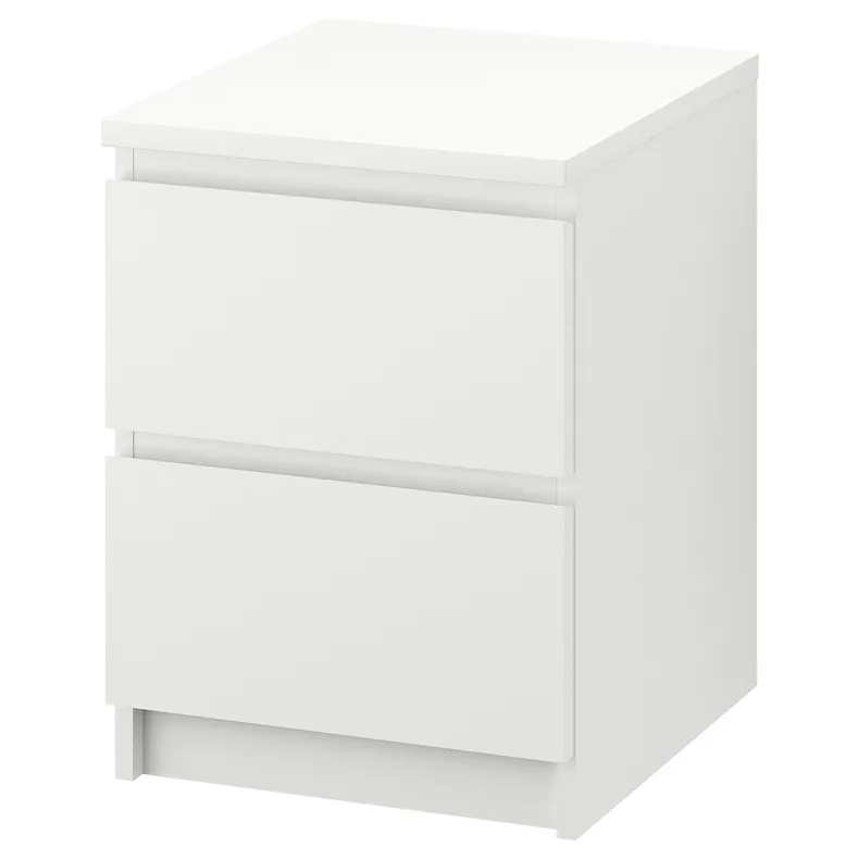 IKEA MALM МАЛЬМ, комод із 2 шухлядами, білий, 40x55 см 802.145.49 фото №1