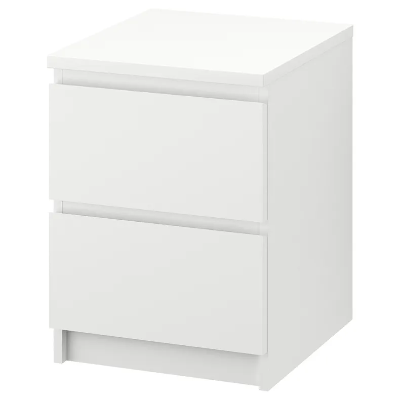 IKEA MALM МАЛЬМ, комод с 2 ящиками, белый, 40x55 см 802.145.49 фото №1