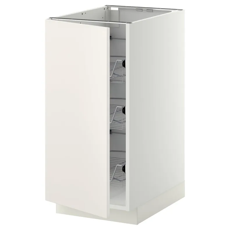 IKEA METOD МЕТОД, напольный шкаф / проволочные корзины, белый / белый, 40x60 см 294.587.10 фото №1