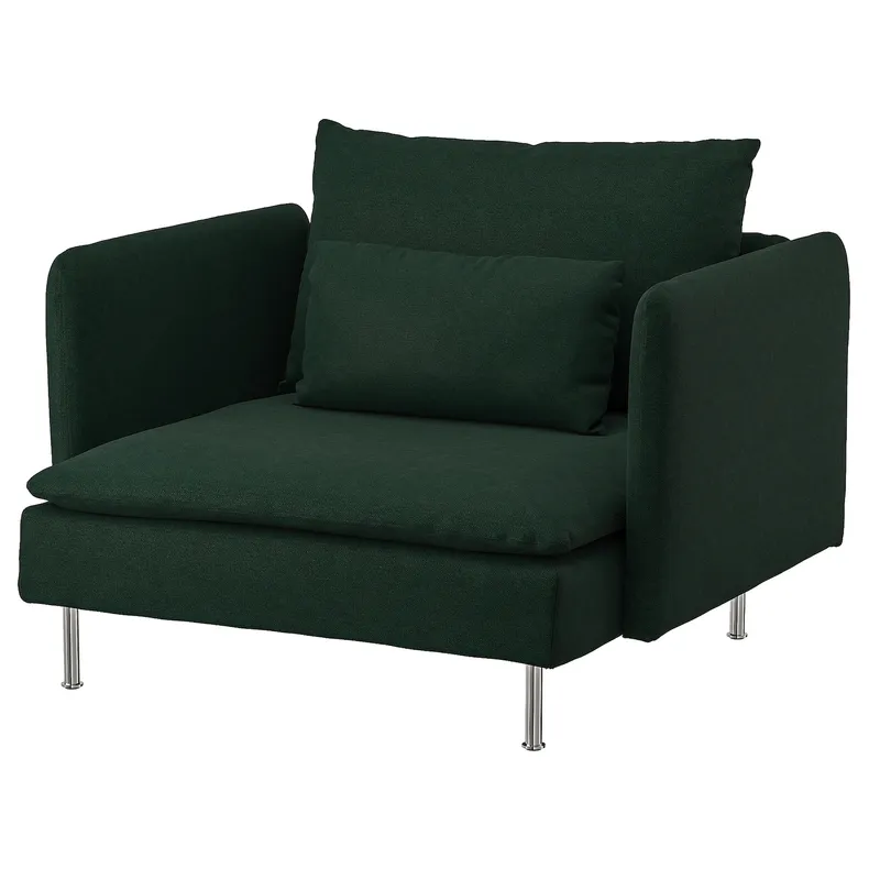 IKEA SÖDERHAMN СОДЕРХЭМН, кресло, Талмира темно-зеленая 194.312.45 фото №1
