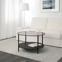 IKEA VITTSJÖ ВИТШЁ, журнальный стол, черно-коричневый / стекло, 75 см 802.133.09 фото thumb №2