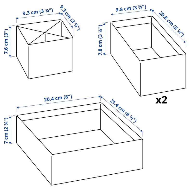 IKEA LYSMASK ЛИЗМАСК, набор коробок, 4 шт., рисунок / мультиколор 105.232.92 фото №7