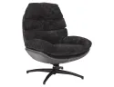 Крісло м'яке поворотне SIGNAL GISELLE, тканина + екошкіра: чорний фото thumb №1