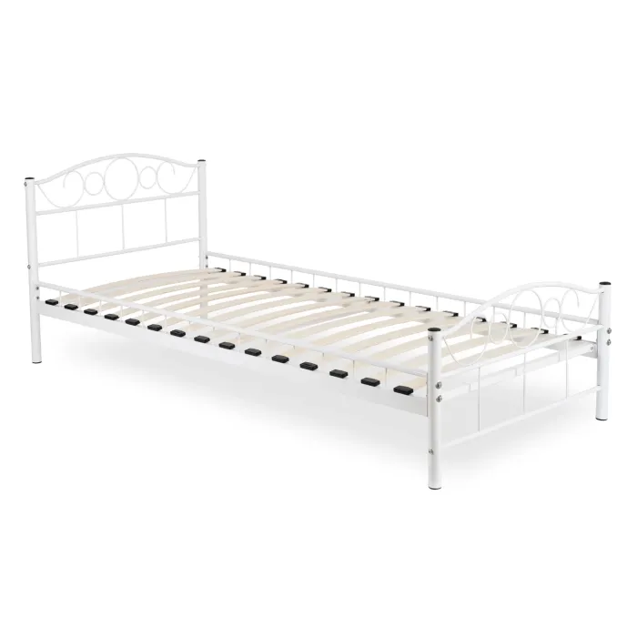 Кровать односпальная металлическая MEBEL ELITE GRIFFIN, 90x200 см, Белый фото №7