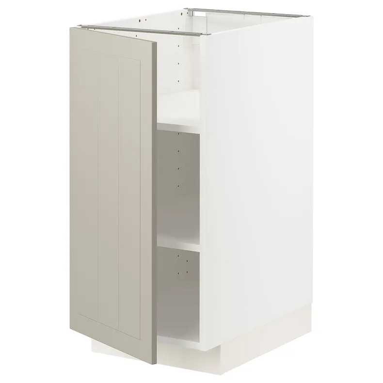 IKEA METOD МЕТОД, напольный шкаф с полками, белый / Стенсунд бежевый, 40x60 см 294.692.71 фото №1