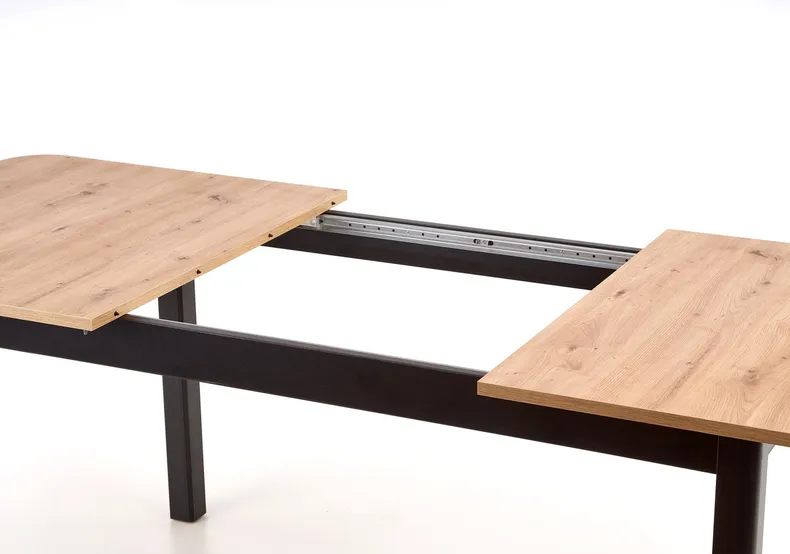 Кухонний стіл розкладний HALMAR FLORIAN 160-228x90 см, стільниця - дуб артисан, ніжки - чорні фото №4