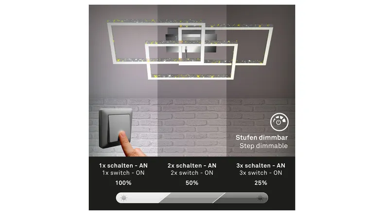 BRW Потолочный светильник Frame Led с диммером серебристый 085508 фото №4