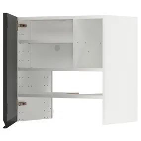 IKEA METOD МЕТОД, настінн шаф д / витяжки з полиц / дверц, білий / УППЛЕВ матовий антрацит, 60x60 см 995.053.36 фото