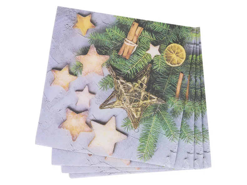 BRW Рождественские салфетки Cinnamon Stars 20 шт. 33x33 см 075798 фото №2