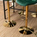 Барный стул бархатный MEBEL ELITE ARCOS Velvet, зеленый / золотой фото thumb №4
