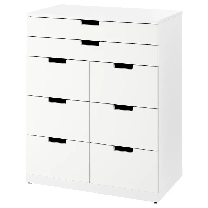IKEA NORDLI НОРДЛИ, комод с 8 ящиками, белый, 80x99 см 693.368.87 фото №1