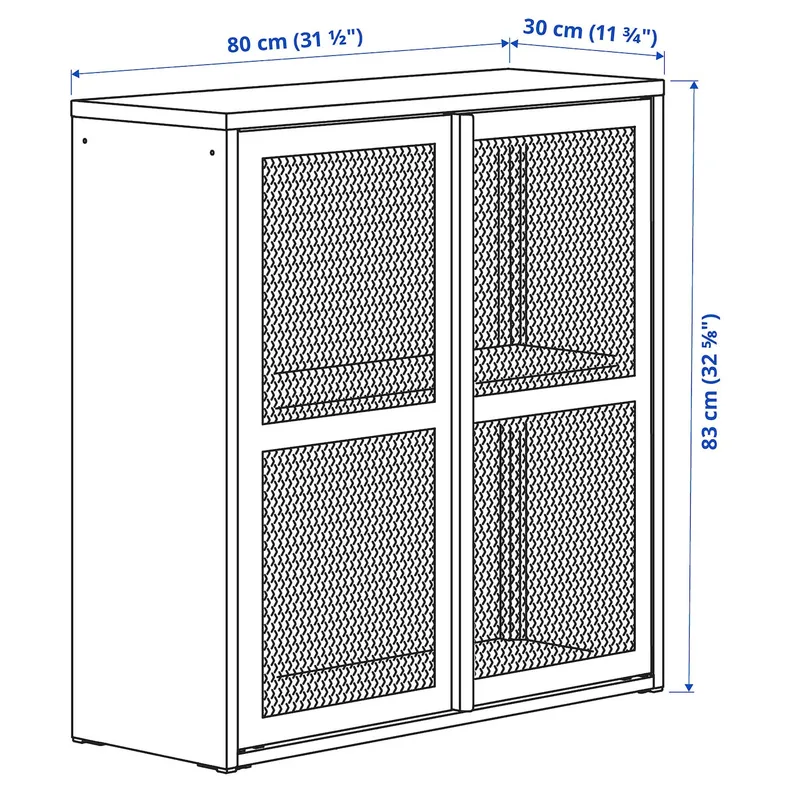 IKEA IVAR ІВАР, шафа з дверцятами, чорна сітка, 80x83 см 005.312.40 фото №4