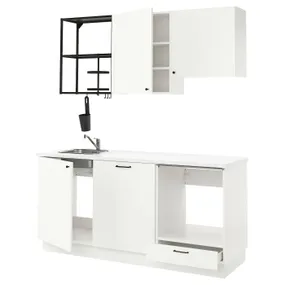 IKEA ENHET ЕНХЕТ, кухня, антрацит/білий, 183x63.5x222 см 893.373.48 фото