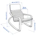 IKEA POÄNG ПОЭНГ, кресло-качалка, Шпон дуба, окрашенный в белый / черный цвет 494.292.41 фото thumb №5
