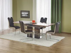 Обідній стіл розкладний HALMAR LORD 160-200x90 см, світлий ясен/темний ясен фото