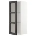 IKEA METOD МЕТОД, навесной шкаф / полки / стеклян дверца, белый / Лерхиттан с черными пятнами, 40x100 см 594.591.38 фото thumb №1