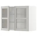 IKEA METOD МЕТОД, настінна шафа, полиці / 2 склх дверц, білий / світло-сірий Lerhyttan, 80x60 см 694.596.80 фото thumb №1