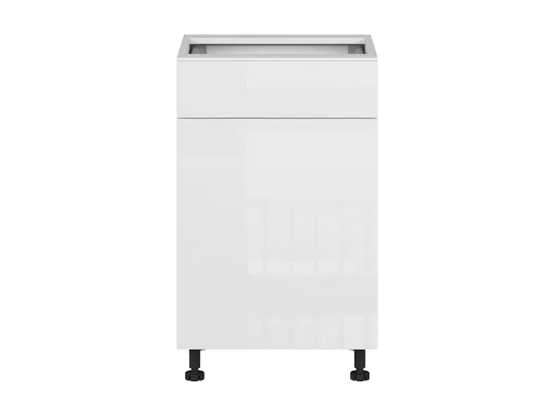 BRW базовый кухонный гарнитур Tapo Specjal 50 см левый с выдвижным ящиком soft-close белый экрю, альпийский белый/экрю белый FK_D1S_50/82_L/STB-BAL/BIEC фото №1