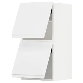 IKEA METOD МЕТОД, навісна шафа гориз 2 дверц нат мех, білий / Voxtorp матовий білий, 40x80 см 793.946.07 фото
