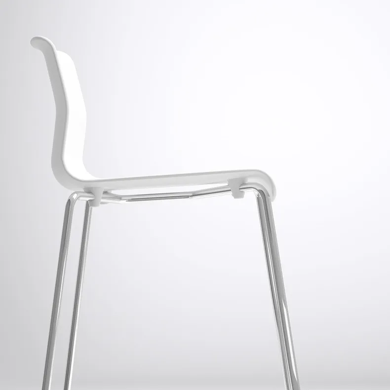 IKEA GLENN ГЛЕНН, барний стілець, білий / хром, 66 см 601.317.34 фото №4