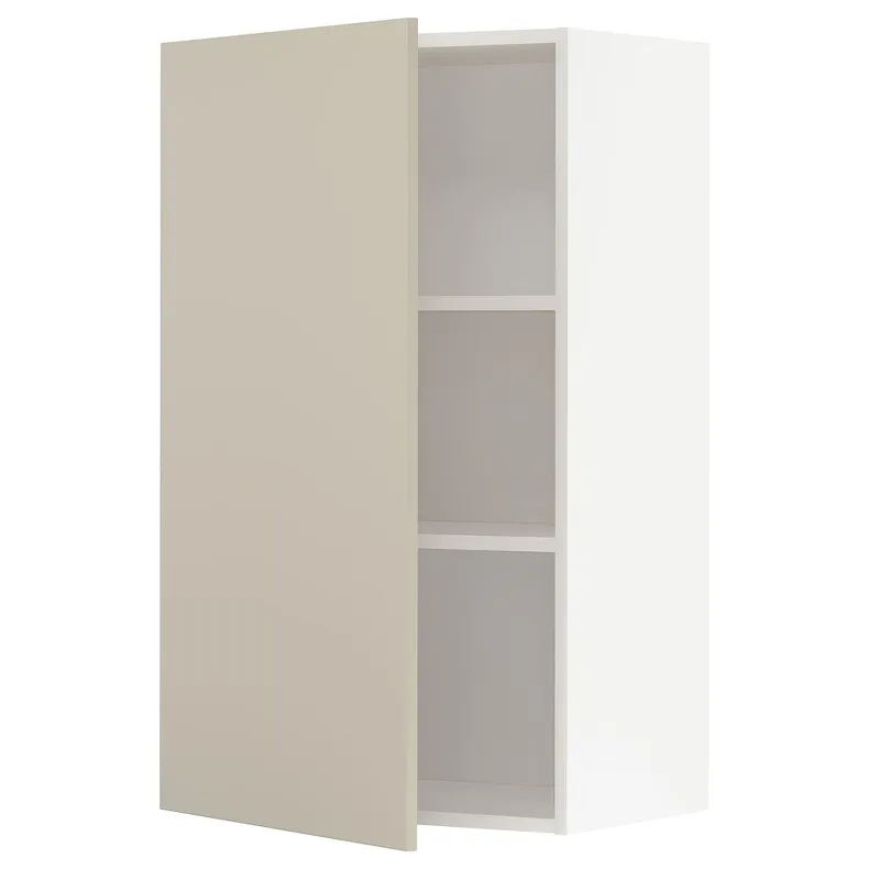 IKEA METOD МЕТОД, навесной шкаф с полками, белый / гавсторпский бежевый, 60x100 см 094.641.23 фото №1