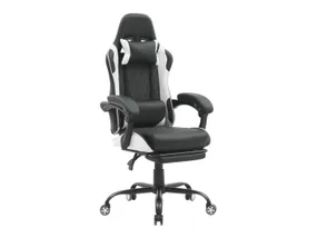 BRW Игровое кресло G-Turbo с подушками черное и белое OBR_GAM-G_TURBO-CZARNO_BIALY фото