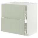 IKEA METOD МЕТОД / MAXIMERA МАКСИМЕРА, шкаф д / варочн панели / вытяжка / ящик, белый / светло-зеленый, 80x60 см 094.874.50 фото thumb №1