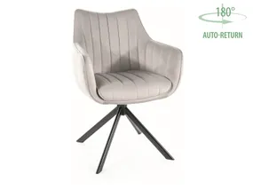 Кухонний стілець оксамитовий SIGNAL AZALIA Velvet, Bluvel 03 - світло-сірий фото
