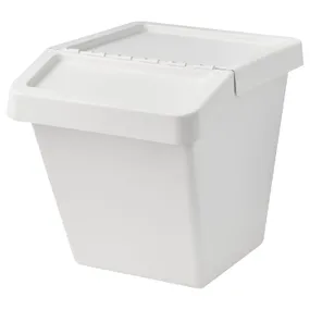 IKEA SORTERA СОРТЕРА, кошик для сміття із кришкою, білий, 60 л 702.558.99 фото