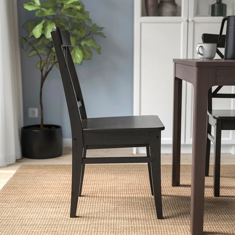 IKEA INGOLF ІНГОЛЬФ, стілець, коричнево-чорний 602.178.22 фото №7