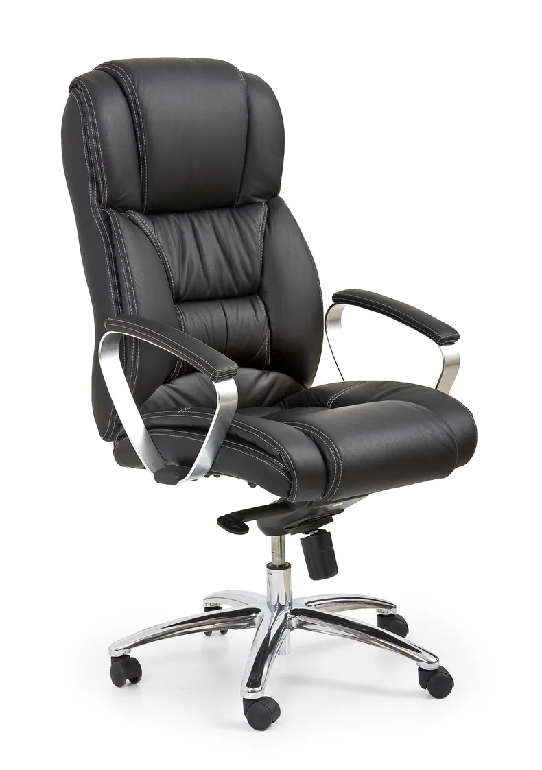 Кресло офисное вращающееся HALMAR FOSTER, черный - кожа фото №1
