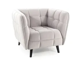 Мягкое кресло бархатное SIGNAL CASTELLO Velvet 1, Bluvel 03 - светло-серый фото