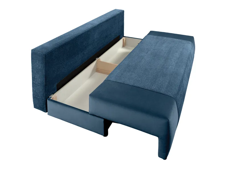 BRW Тримісний диван-ліжко Gapi з ящиком для зберігання велюровий вельветовий синій SO3-GAPI-LX_3DL-G2_BD5E04 фото №4