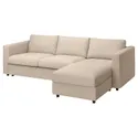IKEA VIMLE ВІМЛЕ, 3-місний диван із кушеткою, ХАЛЛАРП бежевий 495.370.66 фото thumb №2