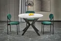 Кухонний стіл HALMAR PERONI 100-250x100 см білий мармур - чорний фото thumb №5
